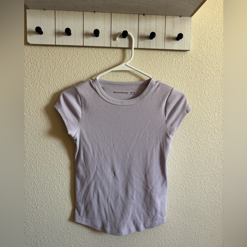 abercrombie kids Lavender Short Sleeve Ribbed Tee